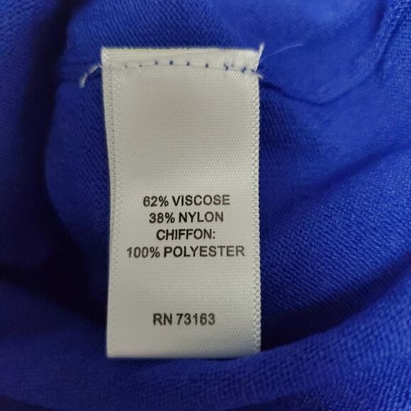 Cable and Gauge Ruffled Blouse Blue Size Medium - Picture 7 of 7